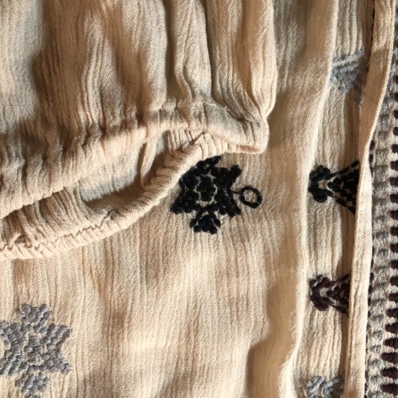 Free People Stargazer Embroidered Peasant Mini Dress. Sz M India - Picture 7 of 16